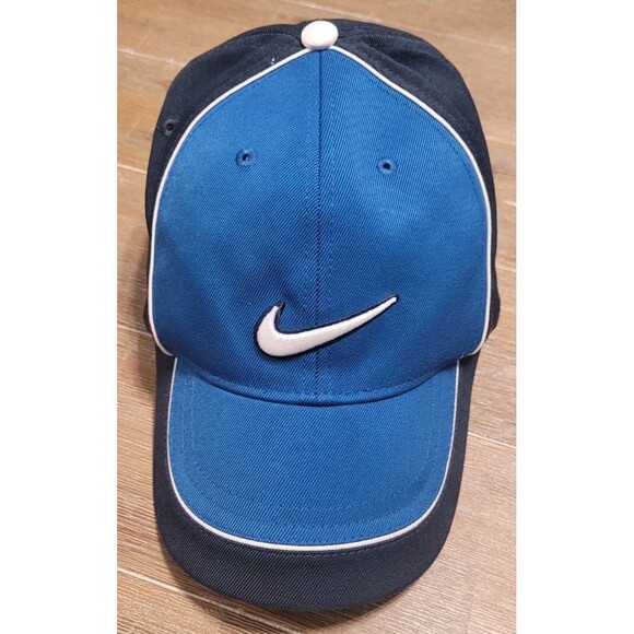 Nike Golf Baseball Hat Cap Flex Fit Swoosh Royal Blue & Navy Unisex Swoosh - Picture 1 of 6
